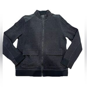 MARC ANTHONY Charcoal Full Zip Slim Fit Fleece Jacket